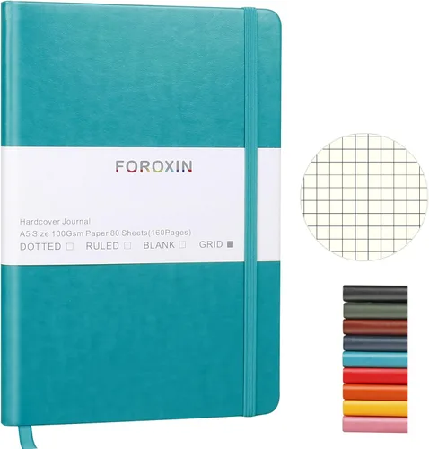 Miniatura 22 de Cuaderno de diario en blanco, negro, 160 páginas, tamaño mediano de 8.3 x 5.7 pulgadas, papel grueso de 3.53 oz/m², tapa dura