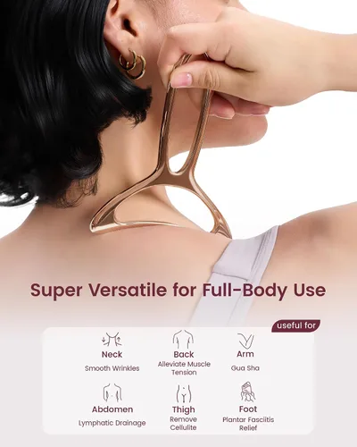 Miniatura 4 de lifechill Masajeador de drenaje linfático y herramientas de masaje anticelulitis para esculpir el cuerpo, gua sha de metal y raspador muscular