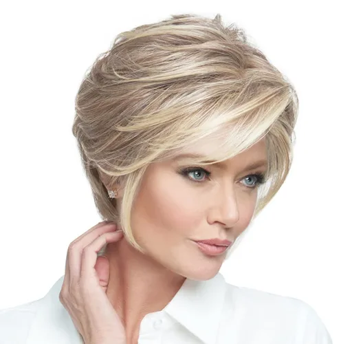 Miniatura 3 de Raquel Welch Go To Style - Peluca de pelo corto versátil y favorecedora de Hairuwear, gorra media, castaño iluminado por el sol RL10/12