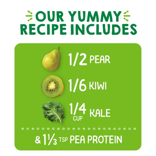 Miniatura 5 de Happy Tot Organics - Puré de frutas y verduras con fibra y proteína, sin gluten, vegano, snack, etapa 4, bolsas de comida para bebé, peras, kiwi
