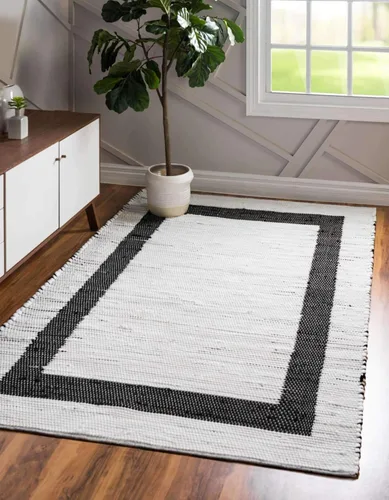Miniatura 11 de Unique Loom Chindi Jute Collection - Alfombra rectangular (2' x 3' 1", rectangular, azul marino/natural)