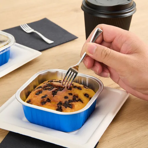Miniatura 5 de Restaurantware - Moldes desechables, paquete de 100 tazas cuadradas de aluminio para hornear de 10 onzas - Las tapas se venden por separado, listas