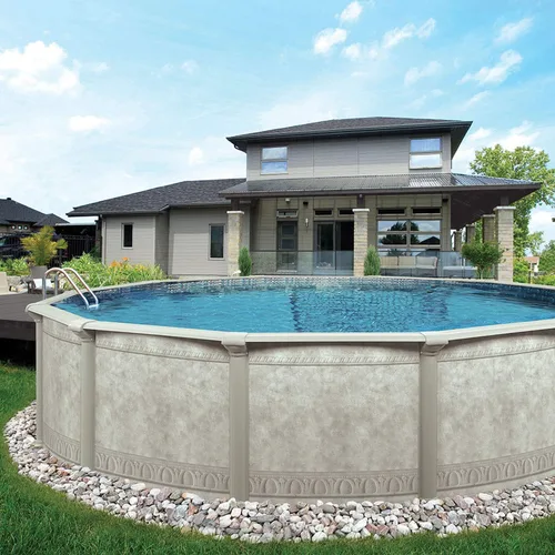 Miniatura 5 de Aquarian - Piscina para exteriores con marco de acero por encima del nivel del suelo, redonda, 24 x 52 pulgadas, veneciana Veneciano