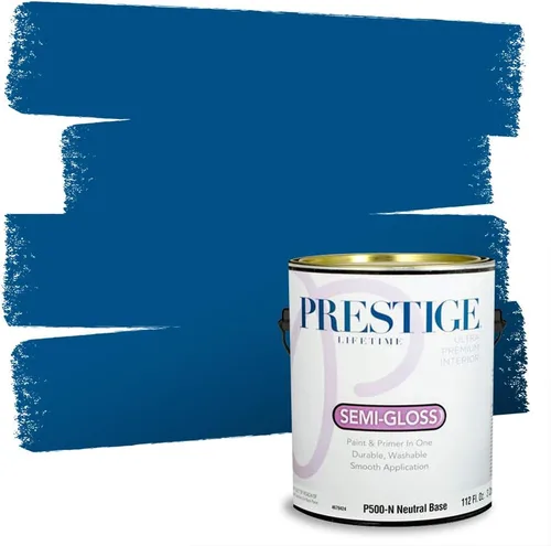Miniatura 28 de Prestige Paints. - Base y pintura para exteriores en un solo galón, 1 galón. plano, comparable con Sherwin Williams Topsail. SW159-azul hechizante.