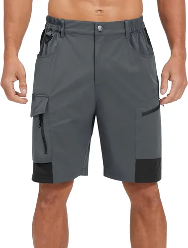 EZRUN - Pantalones cortos de senderismo tipo cargo para hombre, pantalones cortos, tácticos, de secado rápido, para golf y trabajo al aire libre con