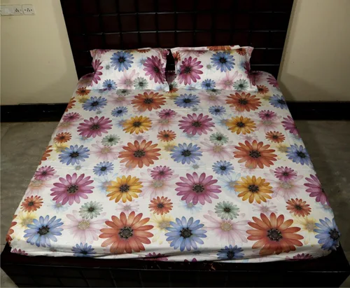 Miniatura 5 de Bombay Dyeing Juego de sábanas de algodón 100% puro con 2 fundas de almohada, tamaño King (224 × 100.0 in), color amarillo – Diseño 7047