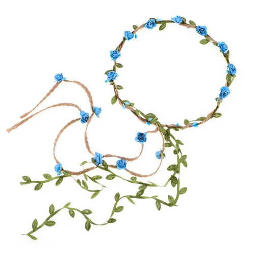 Diadema Ddazzling, corona floral, con diseño de flores, para fotografía, talla única , Azul