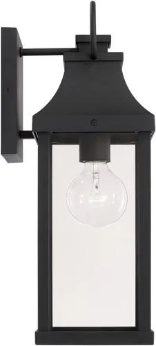 Miniatura 6 de Capital Lighting 946411BK Bradford - Farol de pared para exteriores de cristal transparente, 1 luz de 100 vatios, 17 pulgadas de alto x 6 pulgadas