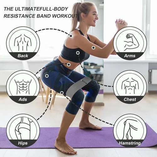 Miniatura 4 de Booty Bands Set, Resistance Bands for Working Out, Exercise Bands for Women and Men Legs and Butt, Stretch Bands for Pilates, Yoga Starter Set Negro