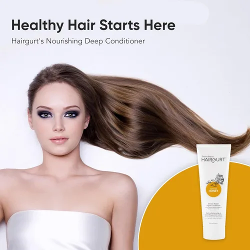 Miniatura 5 de Acondicionador de yogur reparador intenso de miel de almendra, humedad profunda para cabello seco y quebradizo, sin sulfatos, ingredientes