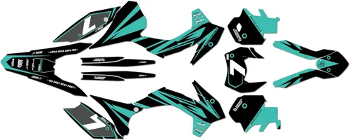 Miniatura 5 de Kit de gráficos para KTM 250XCF-W Y 350XCF-W (2014-2015) Bold Series Cyan 16 Mil - Adhesivos para motocicleta Dirt Pit Bike Motocicleta, accesorios