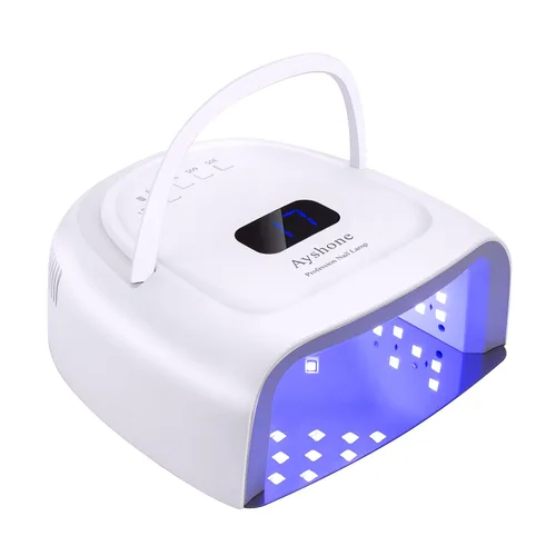Miniatura 8 de Lámpara de uñas de gel LED recargable, 60W inalámbrico UV Led luz de uñas con mango de elevación Sensor táctil pantalla LCD (negro)