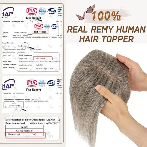 Miniatura 67 de Rich Choices Pelucas con topper de cabello para mujeres, cabello humano real 100% Remy, sin flequillo, para mujeres con adelgazamiento en la parte