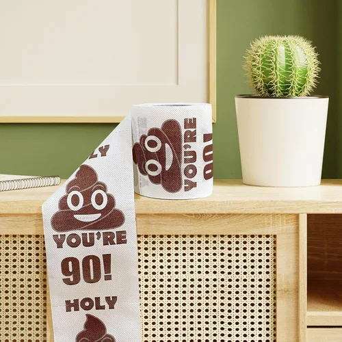 Miniatura 9 de Decoraciones de cumpleaños 90 para hombres y mujeres, ideas de regalos de 90 años para él y ella, rollo de papel higiénico de broma divertida, 90
