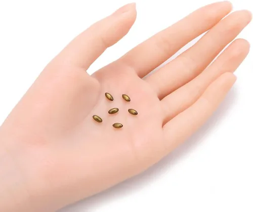 Miniatura 5 de 1000 cuentas sueltas de arroz ovaladas lisas de 0.236 in (0.24 pulgadas), espaciador pequeño y pequeño, chapado en bronce antiguo
