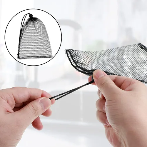 Miniatura 3 de TecUnite 10 Piezas Bolsas de Malla con Cordón Bolsas de Lavandería Grandes de Malla de Nailon Bolsa de Malla para Regalo Apta para Lavavajillas