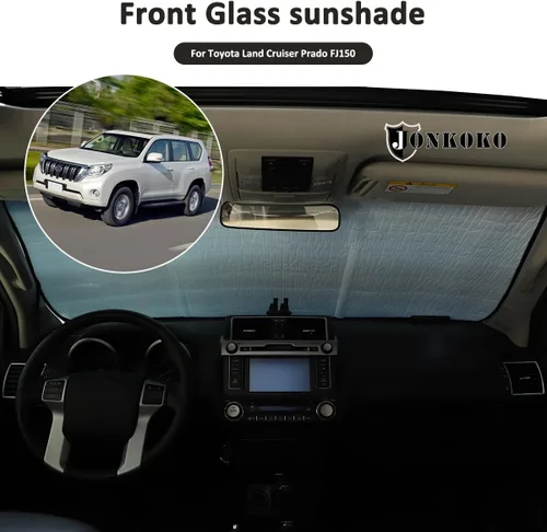 Miniatura 5 de Parasol para parabrisas de automóvil para Toyota Land Cruiser Prado FJ150, reflector de rayos UV plegable para ventana delantera y ventana completa