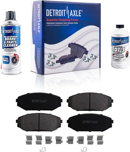 Miniatura 63 de Detroit Axle - Pastillas de Freno Delantero Izquierdo Reemplazo de Pinza de Disco para Dodge Ram 1500 Dakota Mitsubishi Raider - Juego de 3 piezas