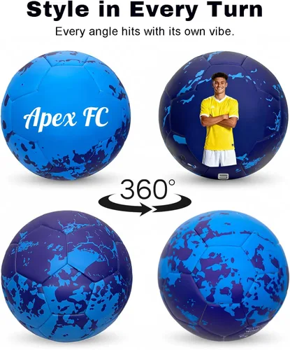 Miniatura 5 de Balón de fútbol personalizado – Nombre, foto, número o logotipo – Pelota de partido y entrenamiento de tamaño oficial 5 – Pelota de regalo de cuero