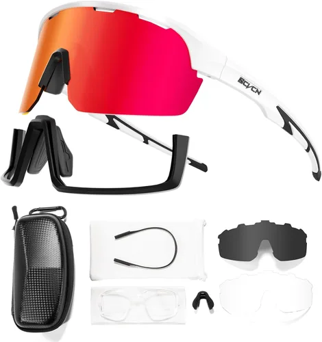 Miniatura 7 de SCVCN Gafas de ciclismo para hombres y mujeres, gafas de sol polarizadas para deportes MTB, triatlón, bicicleta, correr, golf