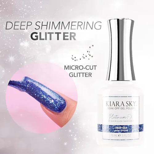 Miniatura 5 de KIARA SKY LED UV Soak Off Platinum Gel FX (Mar profundo - Una capa de purpurina de aluminio)