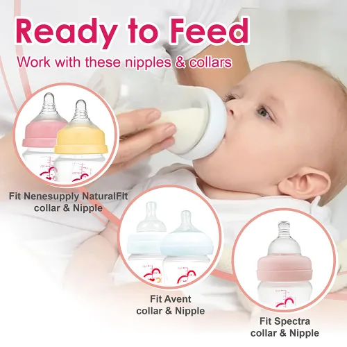 Miniatura 8 de Nenesupply Biberones de almacenamiento de leche materna de cuello ancho de 9 onzas, paquete de 4, biberones de extractor de leche para usar