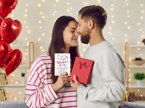 Miniatura 2 de D24TIME Divertida tarjeta de felicitación para el primer día de San Valentín para novio/novia, tarjeta de felicitación con sobre, romántica