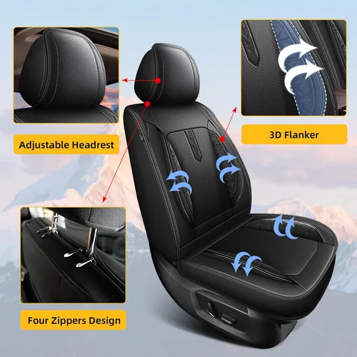Miniatura 2 de AOMSAZTO Fundas de asiento de automóvil para Mazda CX-5 2013-2026, juego completo de fundas de asiento de automóvil de cuero, protector de asiento