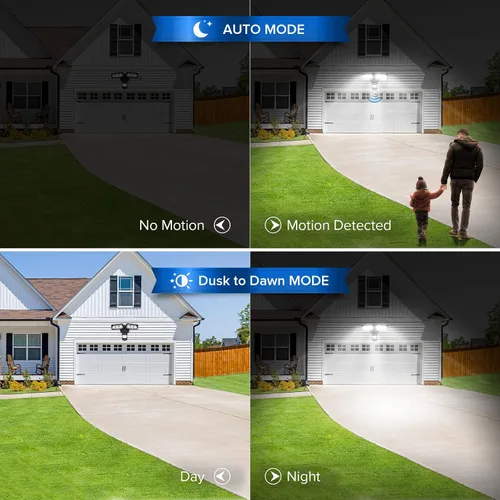 Miniatura 4 de SANSI Luces Exteriores con Sensor de Movimiento de 28W 3500LM, Reflectores Exteriores con Sensor de Movimiento, Luces de Seguridad Detector con 4