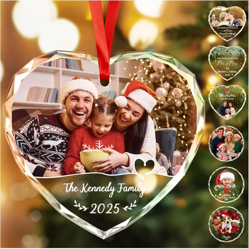 Miniatura 15 de Adornos de Navidad Personalizados Personalizados con Foto y Texto para Decoraciones de Árbol de Navidad, Regalos