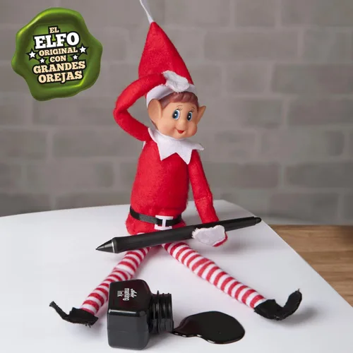 Miniatura 2 de Elfo de Navidad portándose mal de peluche Muñeca de elfo travieso de Navidad para niños de cuerpo flexible y largo 30,5 cm Blanco