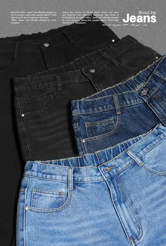 Miniatura 8 de Jeans holgados para hombres y mujeres, pantalones clásicos de patinadora Y2K, pantalones lisos 2023, jeans casuales de pierna ancha, pantalones