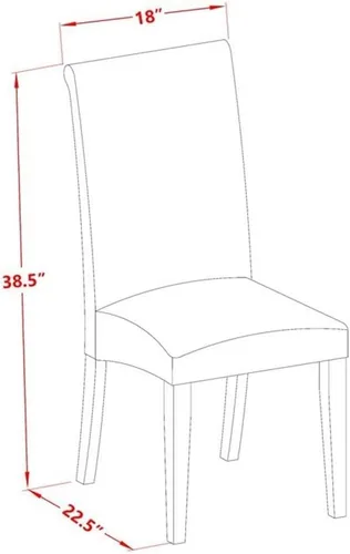 Miniatura 3 de East West Furniture BAP2T01 Barry Parson - Juego de 2 sillas de comedor tapizadas de tela de lino crema, color blanco lino