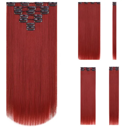 Miniatura 41 de SYXLCYGG Extensiones de cabello rubio, 2 unidades, extensiones de cabello con clip de 22 pulgadas, 5 onzas, lacio, sintético, esponjoso, rubio