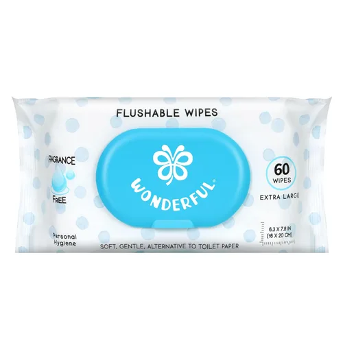 Miniatura 11 de Toallitas desechables WONDERFUL, Toallitas húmedas 100% a base de plantas con sabor a limón cítrico para adultos y niños, seguras