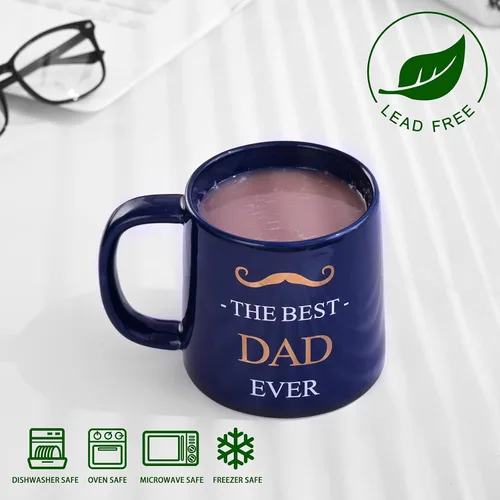 Miniatura 7 de Miicol Taza de café divertida de 16 onzas, taza de café azul profundo, taza de té de cerámica grande, idea de regalo para hombres, papá, taza de té
