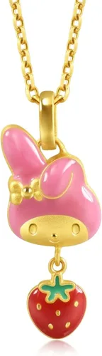 Chow Sang Sang Sanrio - Colgante de oro macizo 9999 de 24 quilates My Melody con fresa para mujeres y niñas 75427P no incluye el collar