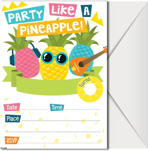 Miniatura 12 de Invitaciones de fiesta de cumpleaños de Caticorn con sobres (paquete de 20) - Invitaciones de fiesta temática de Caticornio para niñas, niños, niños