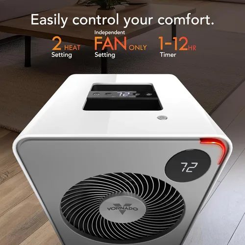 Miniatura 5 de Vornado VMHi500 (2025) Calentador de espacio de metal para toda la habitación, termostato digital, control remoto, control automático de clima