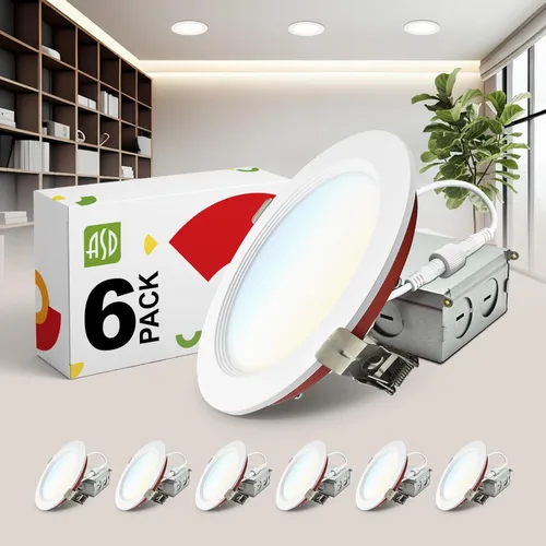 Miniatura 11 de ASD Luz empotrable con clasificación de fuego de 4 pulgadas, 5 colores 2700 K/3000 K/3500 K/4000 K/5000 K, 840 lúmenes, clasificación de fuego de 2