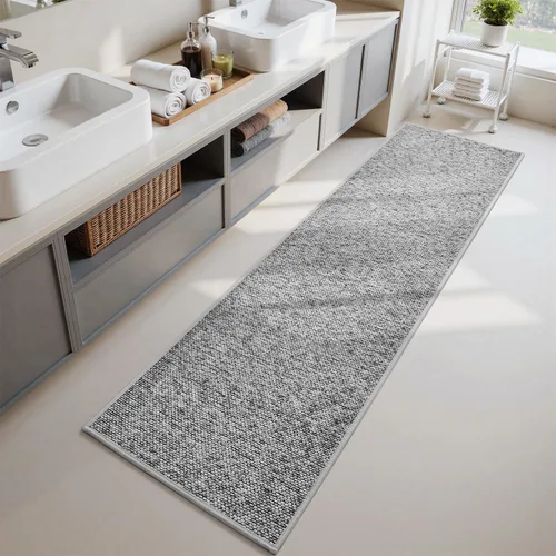 Miniatura 14 de PADOOR Tapetes de baño finos, trenzados para baño, tapetes de baño con parte trasera de goma antideslizante, lavables a máquina y de secado rápido