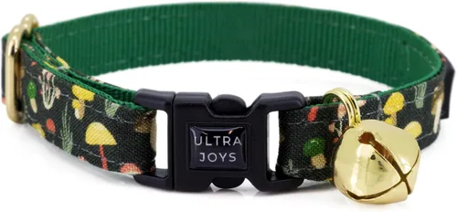 Ultra Joys Collar de gato con campanas - Collar separable para gatitos y gatos - Seta pequeña Solo cuello de seta