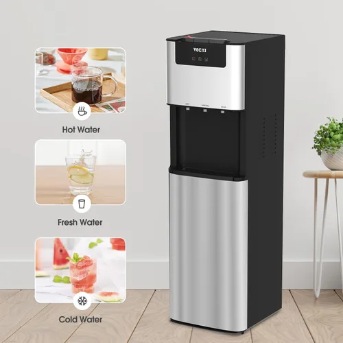 Miniatura 5 de VECYS - Dispensador de agua con carga en parte inferior de 3 y 5 galones, enfriador de agua fría, caliente y a temperatura ambiente con cierre