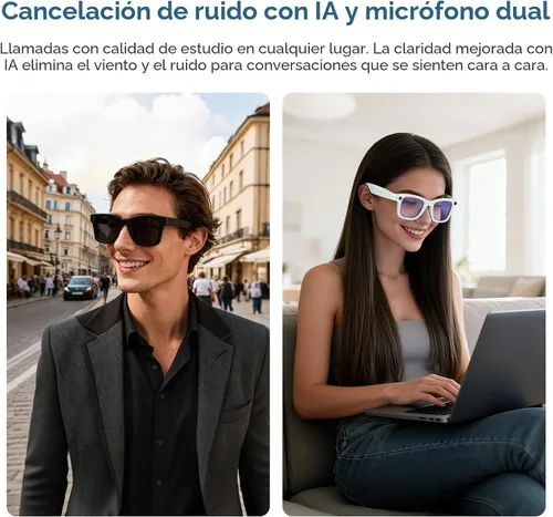 Miniatura 5 de AI Smart Glasses with Camera and Bluetooth,8MP 2K HD Camera Glasses,AI Voice Control,AI Photo Recognition and Translation,Smart Anti-Blue Light