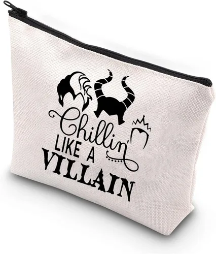 BDPWSS Malvado Females Regalo Villano Amante Bolsa de maquillaje Chillin' Like a Villain Gift Evil Group Gift Bad Witches Cosmetic Bag,