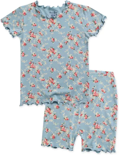VAENAIT BABY - Pijama de viscosa para niñas y niños pequeños de 6 a 12 meses, 2 piezas, camiseta y shorts, tela fresca, drapeada y suave para verano