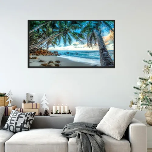 Miniatura 4 de Yunnuo Kits de Pintura de Diamantes de Paisaje para Adultos, Arte de Diamantes de Playa DIY 5D, Pintura de Diamantes Escenario de Cocos, Pintura