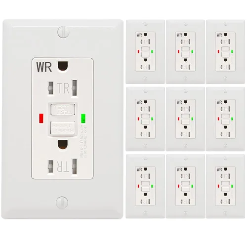 Miniatura 23 de POWAWINI - Enchufe GFCI de 15 amperios, certificación UL, receptáculos GFI de autocomprobación, resistentes a manipulaciones, resistente a la Blanco