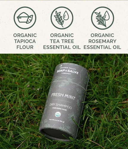 Miniatura 2 de Chagrin Valley Soap & Salve Champú seco en polvo, cabello oscuro, menta fresca, orgánico, natural, vegano, sin talco, absorbe aceite y agrega