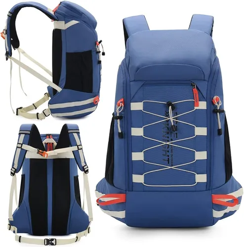 Miniatura 2 de Bseash Mochila impermeable de 40 L para senderismo y campamento con cubierta para lluvia, mochila de viaje para deportes al aire libre para esquí